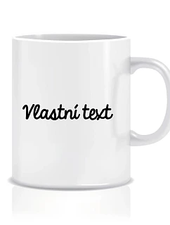 Vlastný text na klasickom bielom keramickom hrnčeku s objemom 300 ml