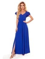 310-3 LIDIA dlhé šaty s výstrihom a volánmi - CHABRERA 310-3 LIDIA dlhé šaty s výstrihom a volánmi - CHABRERA