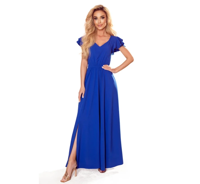 310-3 LIDIA dlhé šaty s výstrihom a volánmi - CHABRERA 310-3 LIDIA dlhé šaty s výstrihom a volánmi - CHABRERA