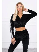 Velurová souprava s nápisem Queen black Velurová souprava s nápisem Queen black