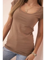 Dámska klasická bavlnená blúzka s krátkymi rukávmi modrá