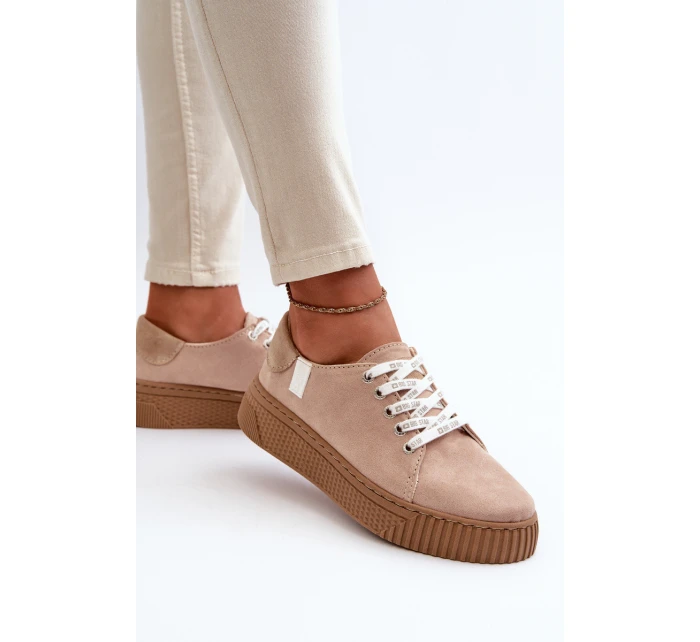 Trampki Damskie MEMORY FOAM SYSTEM BIG STAR NN276002 Ciemnobeżowe