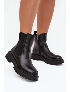 Kožené dámské botky s zipem Big Star model 21705786 černé - Big Star Shoes