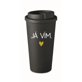 JÁ VÍM. - černý termohrnek 475 ml JÁ VÍM. - černý termohrnek 475 ml