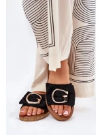 Dámské pantofle model 21752776 Černá s hnědou Step in style - Inello