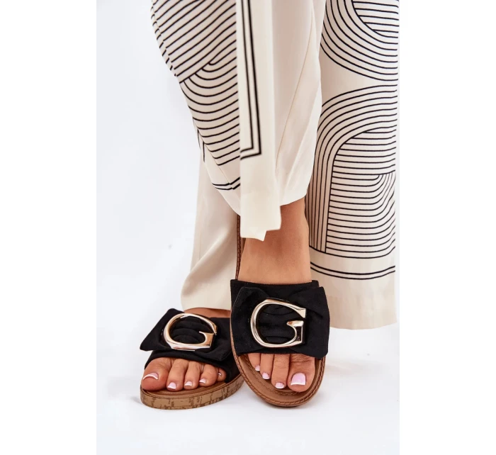 Dámské pantofle model 21752776 Černá s hnědou Step in style - Inello