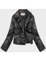 Krátka čierna bunda ramoneska s golierom (11Z8031) Krátka čierna bunda ramoneska s golierom (11Z8031)