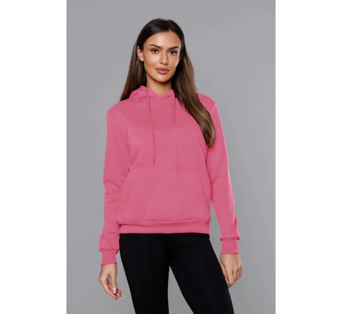 Tmavě růžová dámská tepláková mikina model 18340719 - J.STYLE Tmavě růžová dámská tepláková mikina model 18340719 - J.STYLE
