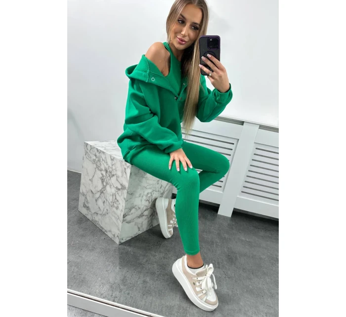 Sada mikiny, topu a legín 3 v 1 zelená Sada mikiny, topu a legín 3 v 1 zelená