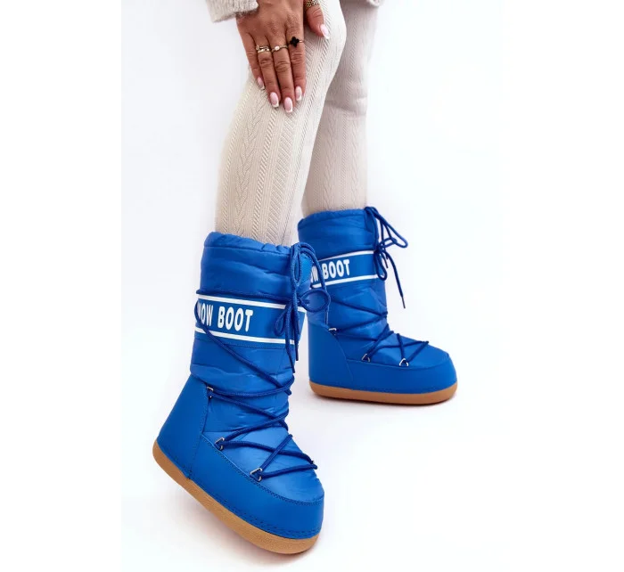 Dámské vysoké boty do sněhu modré model 20976125 - SWEET SHOES