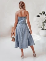 Džínové midi šaty s páskem SUMMER SKY blue Dstreet model 21987587 - FashionStreet