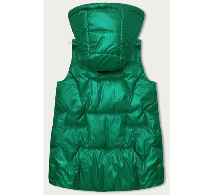 Zelená dámska vesta s kapucňou (B8171-82)