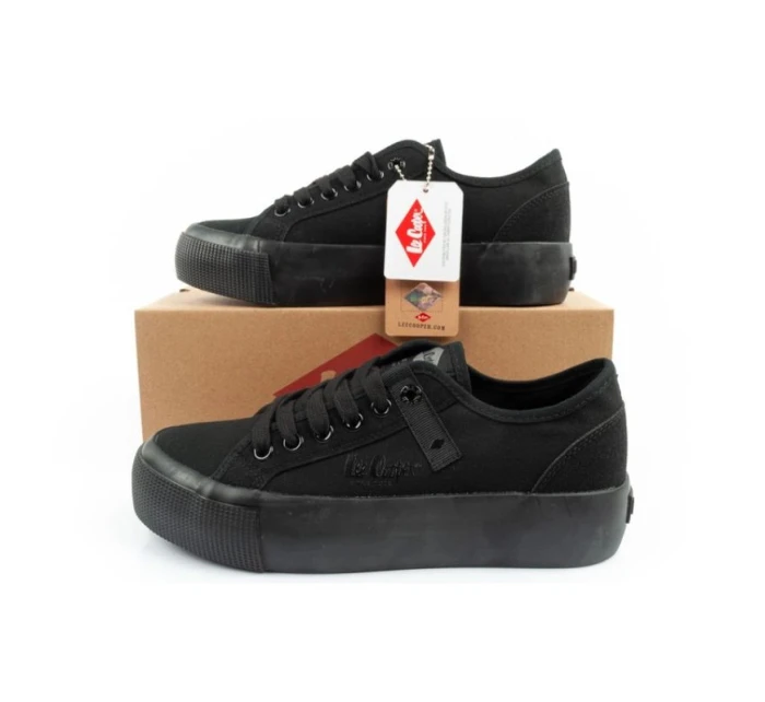 Lee Cooper Dámske športové tenisky Textilná platforma Black Women's