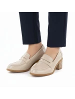 Dámske lordy na podpätku béžové M.Daszynski MR2201D-3A