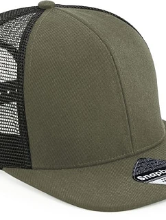 Beechfield B 664 6-panelová čiapka s kšiltom „Original Trucker“ 53.0664 olivovo zelená/čierna