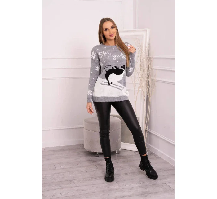 Svetr s vánočním motivem šedý Svetr s vánočním motivem šedý