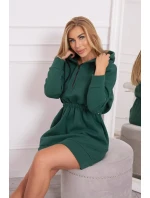 Zateplené šaty s kapucňou tmavo zelené Zateplené šaty s kapucňou tmavo zelené