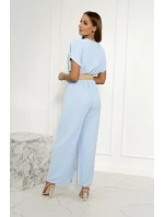 Kombinéza s ozdobným páskem v pase modrá