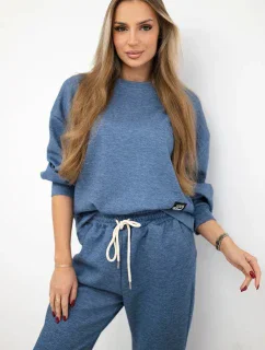 Viskózový komplet teplákové + kalhoty model 20758904 melír - K-Fashion
