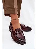 Kožené dámské mokasyny Vinceza 39983 bordó
