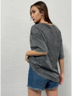 dámské tričko grafitové Dstreet model 21977339 - FashionStreet