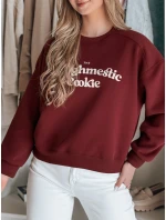 Dámská oversize mikina s potiskem vínová Dstreet model 21988129 - FashionStreet