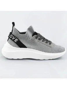 Strieborné dámske nazúvacie tenisky sneakers (LL66-3SP)