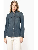 K Denim halenka s dlouhým rukávem 20.K blue model 22509896 - Kariban K Denim halenka s dlouhým rukávem 20.K blue model 22509896 - Kariban