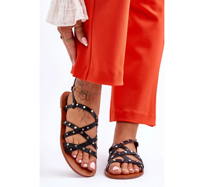 Dámské Sandály S Ozdobami Černá model 21627741 - Boto Dámské Sandály S Ozdobami Černá model 21627741 - Boto