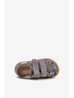 Kapcie Barefoot Chłopięce Z Grafiką Milami Szare Saphira