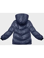 Dámska zimná páperová bunda tmavomodrá (23065-1)