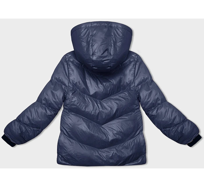 Dámska zimná páperová bunda tmavomodrá (23065-1)