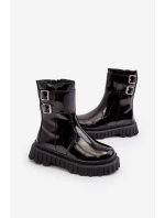 Dětské lakované boty se černé model 21634818 - Boto