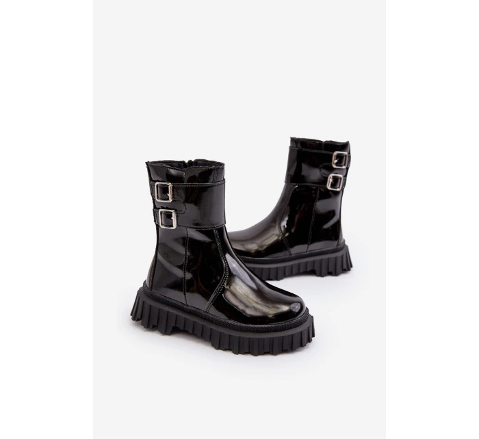 Dětské lakované boty se černé model 21634818 - Boto