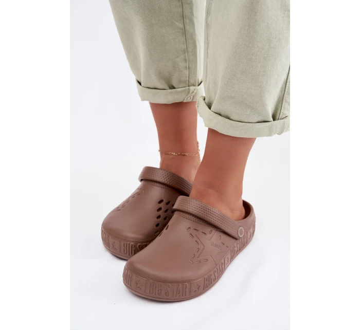 Dámské pantofle Chodaki pěnové Big Star TT274A085 hnědé