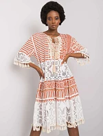 Šaty DHJ SK 13567.41P tmavo oranžová