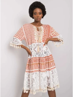 Šaty DHJ SK 13567.41P tmavo oranžová