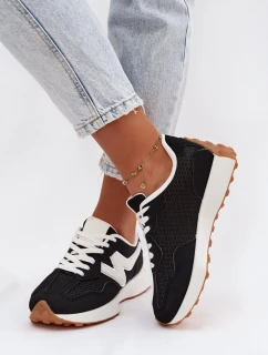 Dámska športová obuv na platforme - čierna Janelora