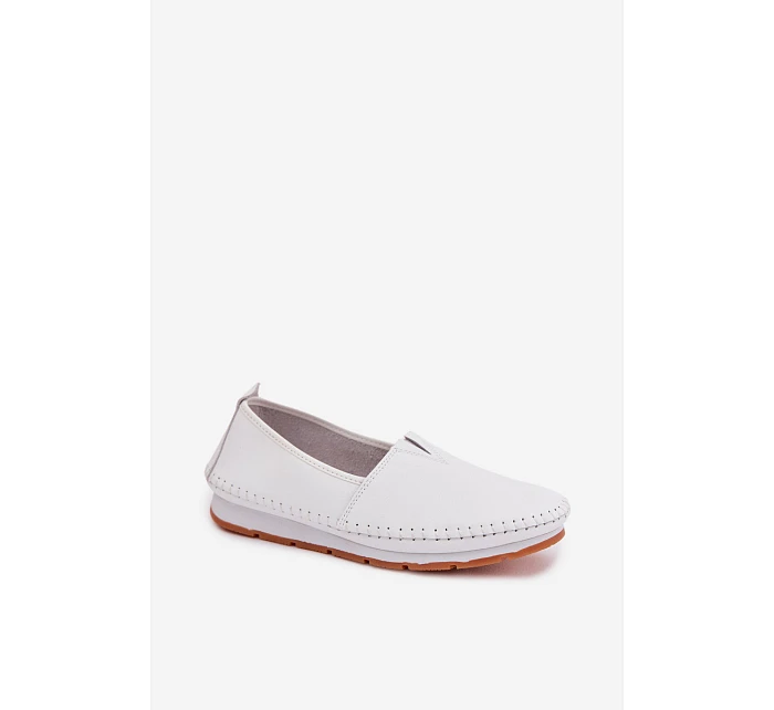 Kožené dámské polobotky model 22064256 bílé - S.Barski