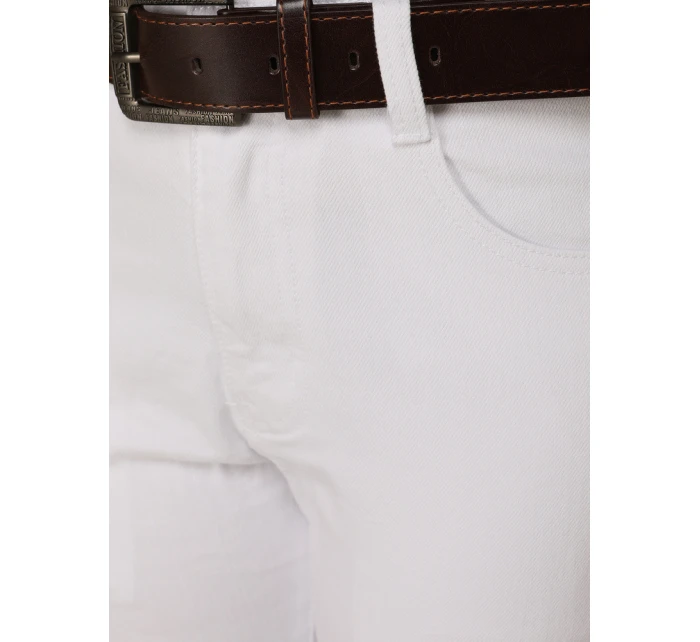 Pánske biele slim fit džínsy FashionStreet UX4477