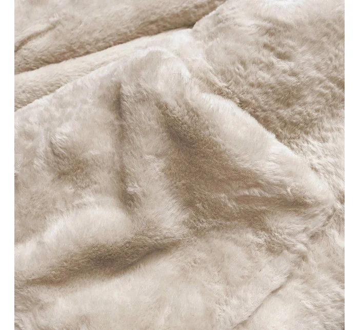 Teplá dámska zimná obojstranná bunda béžová (w610)