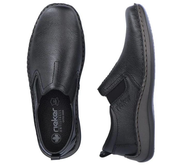 Čierna pánska kožená obuv Rieker 05264-00