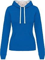 K 465 Dámská mikina s kontrastní kapucí model 22509599 light royal blue/white - Kariban