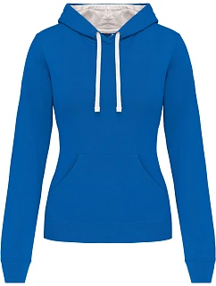 K 465 Dámská mikina s kontrastní kapucí model 22509599 light royal blue/white - Kariban