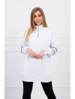 Mikina so zipsom a vreckami biela