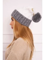 Milano fleecová čiapka K203 ecru+grey