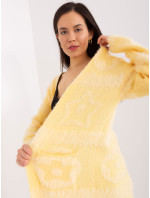 Svetložltý dlhý oversize sveter