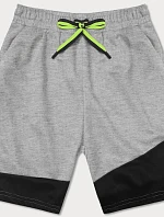 Pánske dvojfarebné sivé šortky (8K930-2)