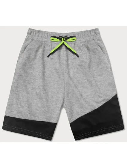 Šedé dvojfarebné pánske kraťasy (8K930-2)