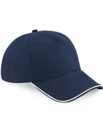 Beechfield B 25C 5-panelová čiapka s kšiltom „Authentic Piped Peak“ 53.025C francúzska námornícka modrá/biela Beechfield B 25C 5-panelová čiapka s kšiltom „Authentic Piped Peak“ 53.025C francúzska námornícka modrá/biela